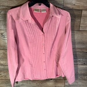 Long sleeve pink button up